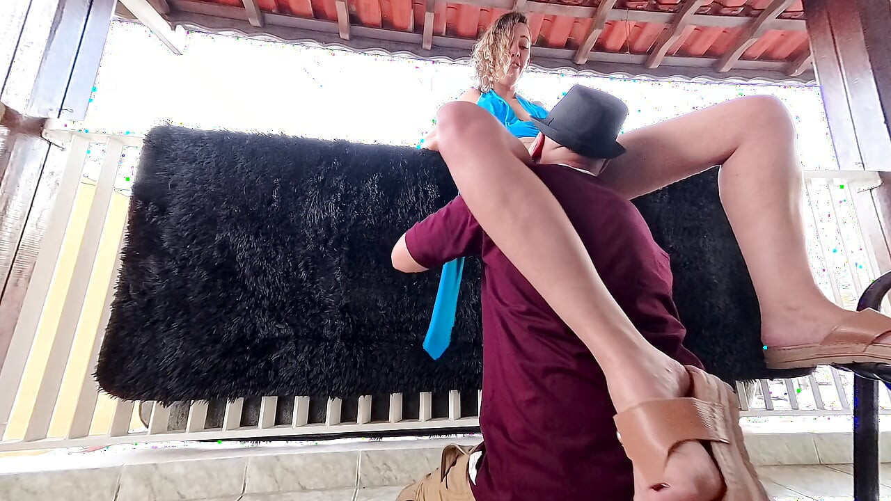 A post-party encounter ends with a creampie on the balcony.