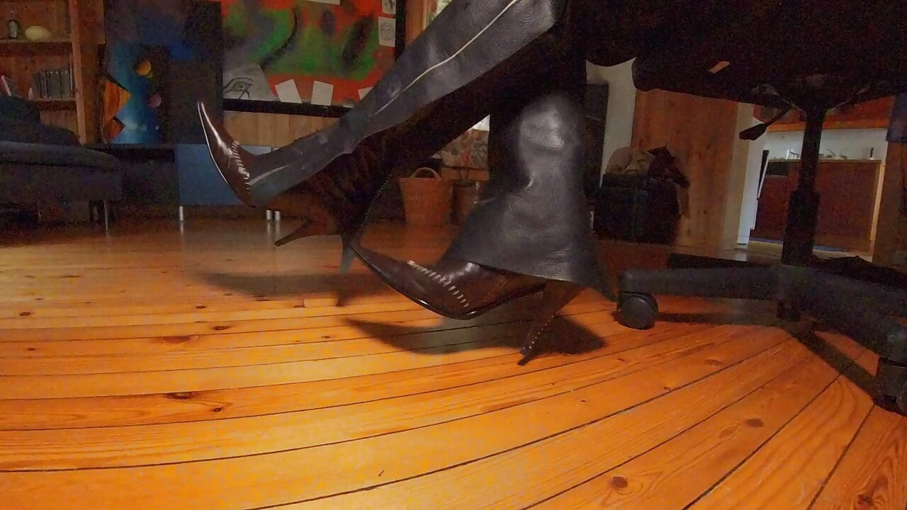 Leather chaps and pointy boots