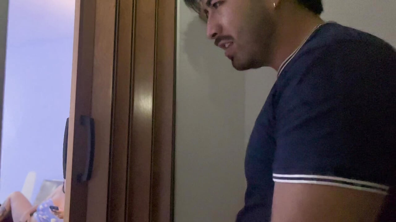 I come to visit my stepcousin's house and we end up fucking after hearing me masturbate