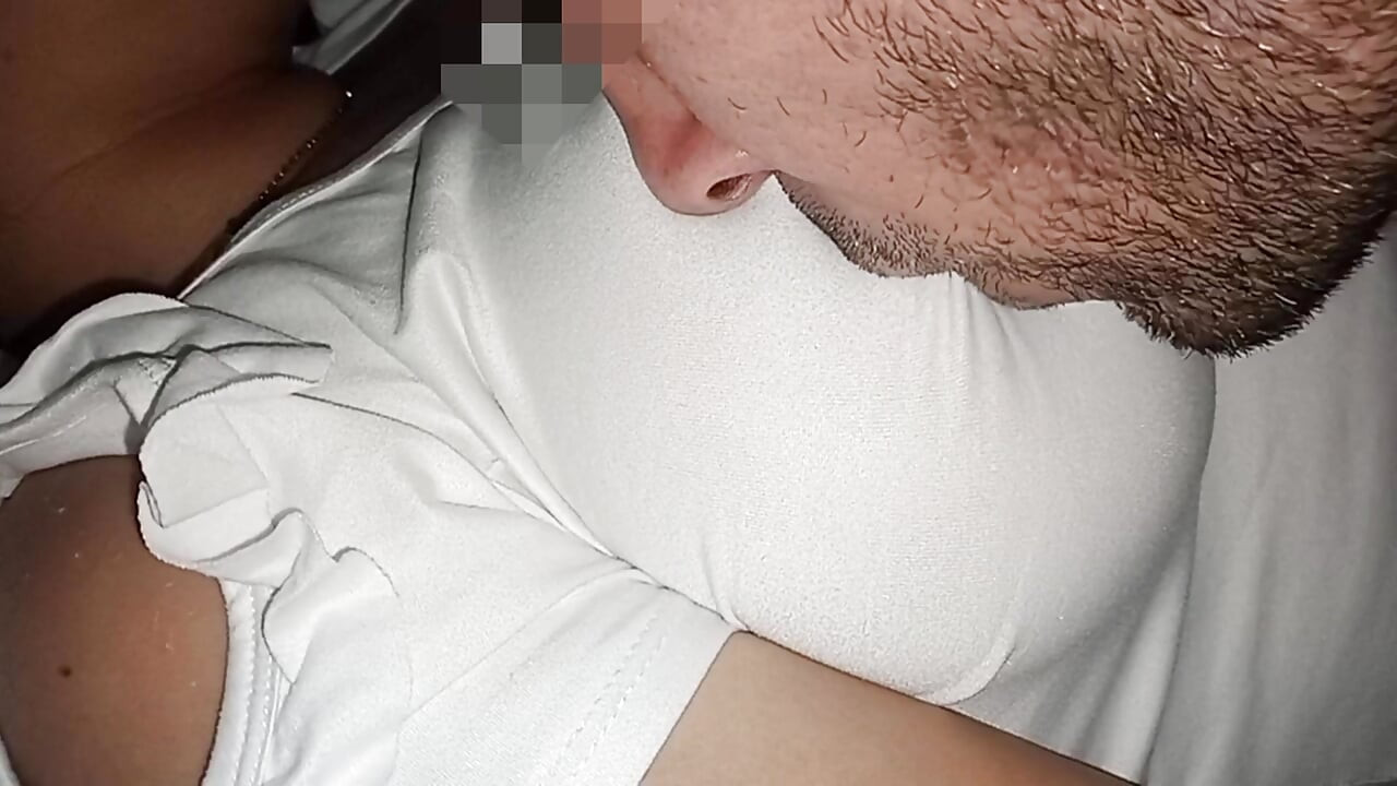Sucking my wife's nipples on her clothes, I can't get over my addiction to her big natural breasts