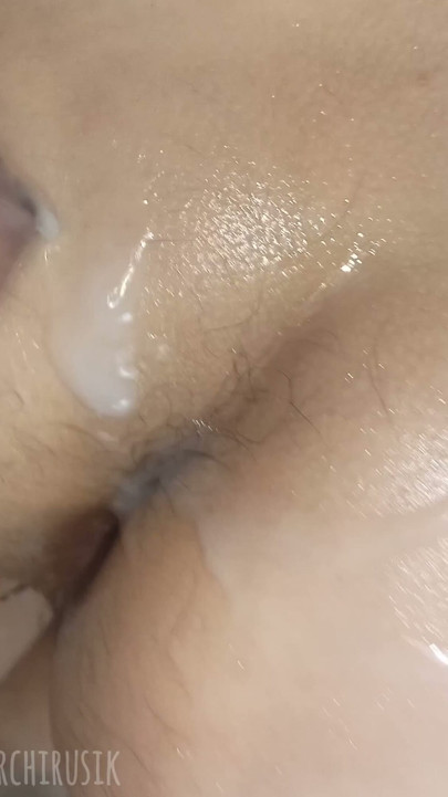 A young twink choked on daddy's big dick and took his hot sperm into a beautiful ass! | Clip 3