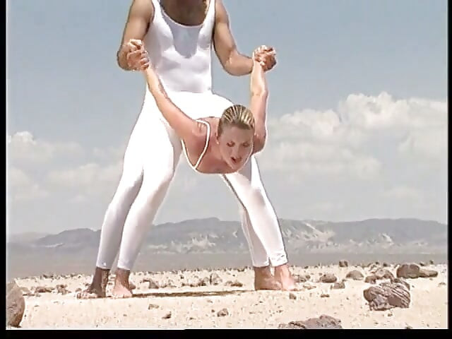 Excellent blonde lady in white gets dick in her tight asshole