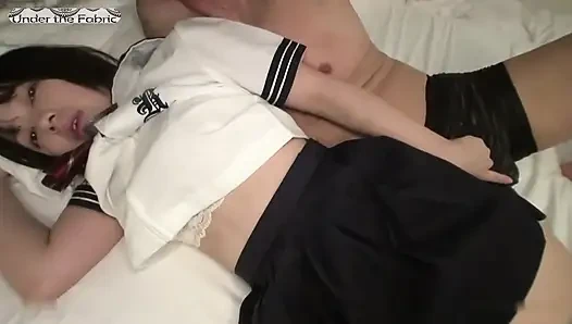G-cup Lookalike Beauty - Uniform Hotel Date Turns Intimate