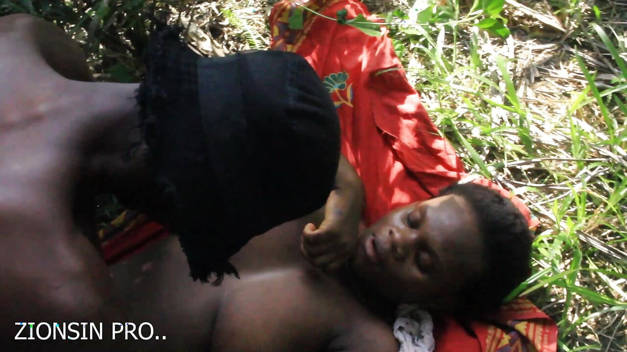 African girl in search of firewood in the bush got fuck by a bush man