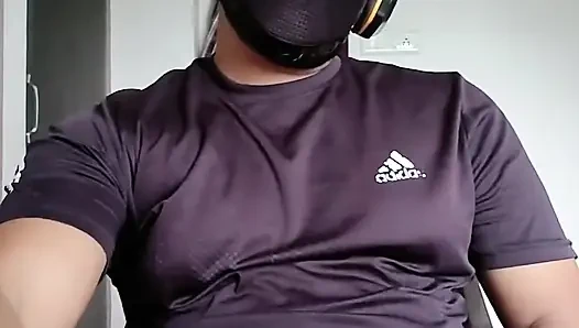 Oil Massage Indian College Boy Play with His Dick and Cum All Over Face