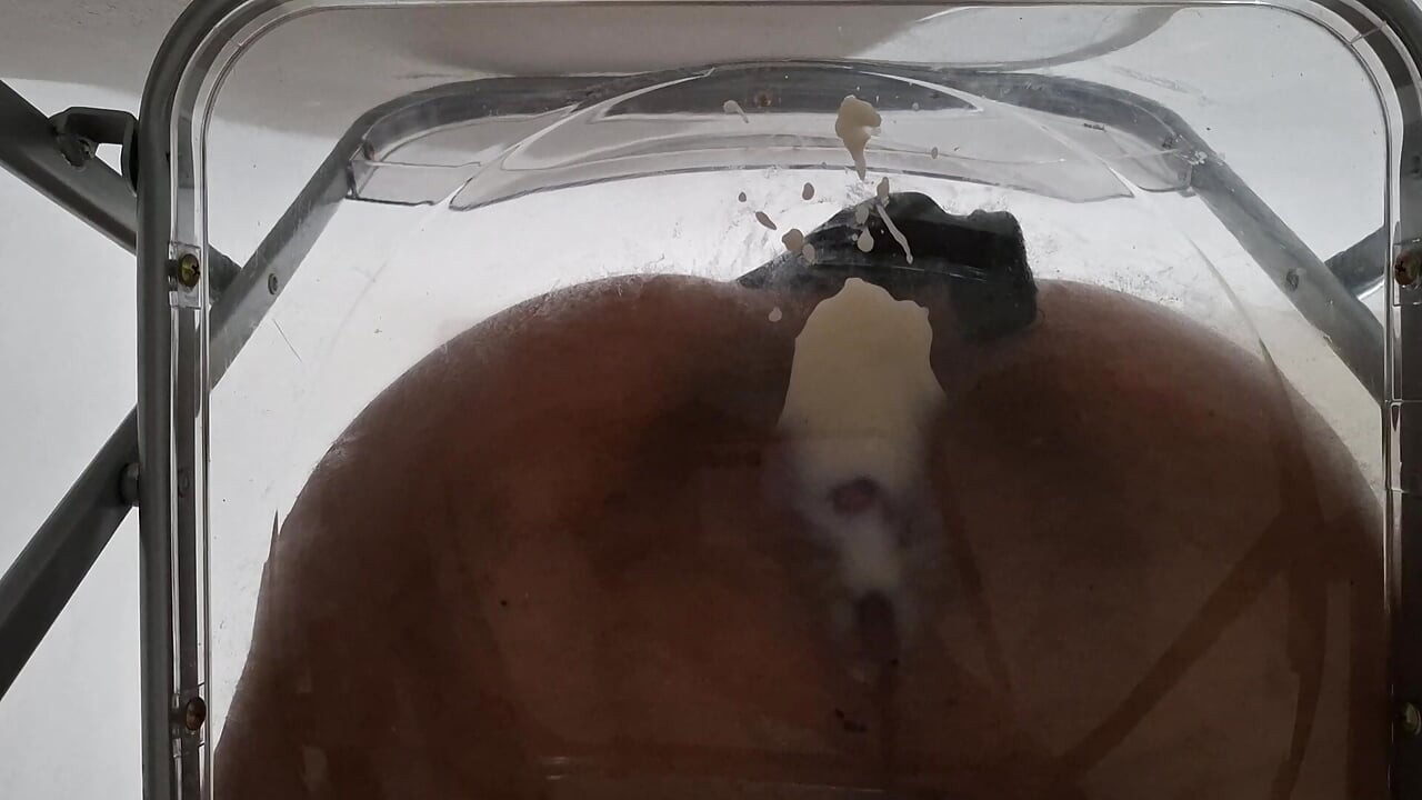 POV: Dirty Talk Fat Ass Trans Raven Facesitting og Anal Creampie etter å ha kjørt dildo gjennom gjennomsiktig stol