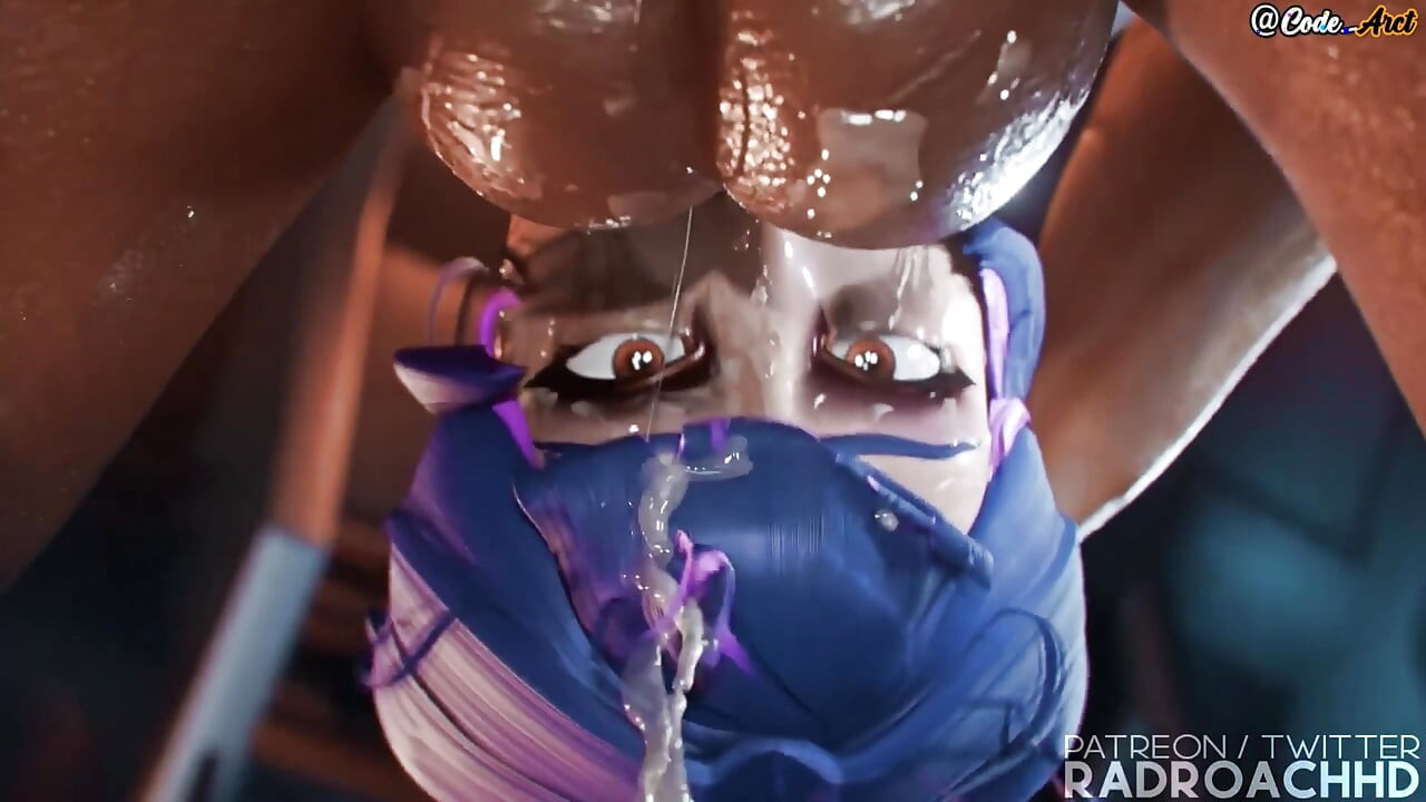 Futa junker wildly fucks Juno's mouth