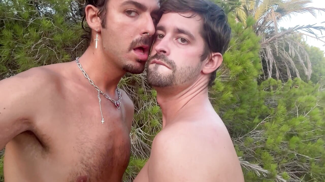Hiding at first, then exposing ourselves naked and cumming on a Spanish beach