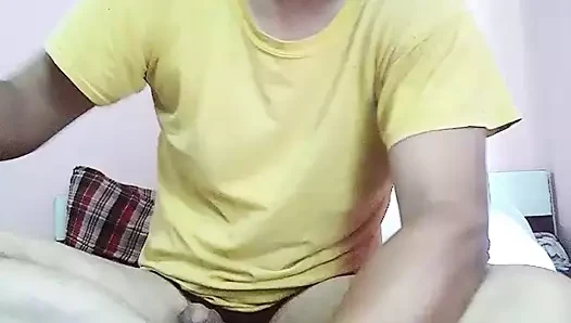 Ateşli baba sert mastürbasyon yapıyor