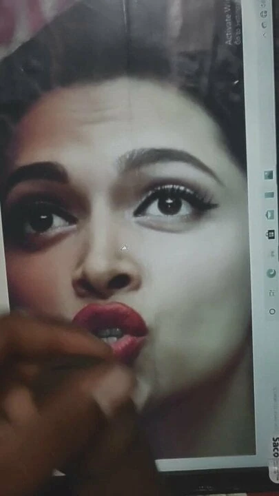 Cum tribute on deepika padukone's hot red lips