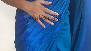 Kalyaniiiii- Blue Sari- Hot Talk