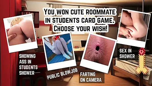 Bir kart oyununda öğrencileri dövüyorsun. Şimdi de dileklerini yerine getirttiler.