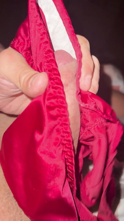 Creamy satin pantie play