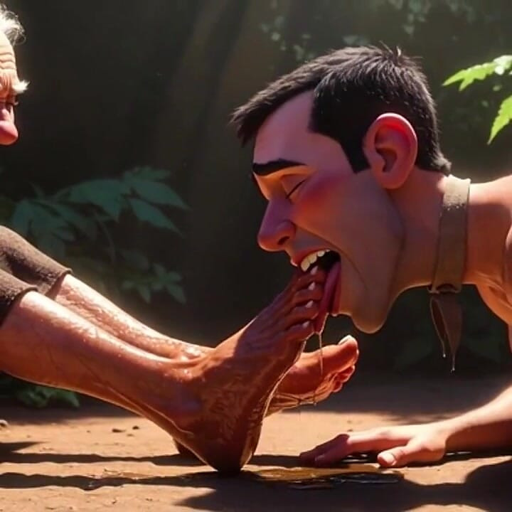 Hemşirelik evinde yaşlı kadınların ayaklarına hizmet eden itaatkar adam