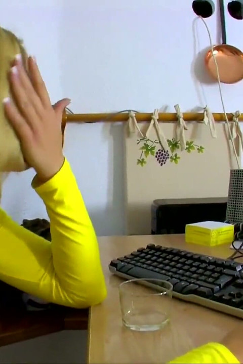 Nasty secretary caught watching porn videos and ass fucked by her boss on the desk office