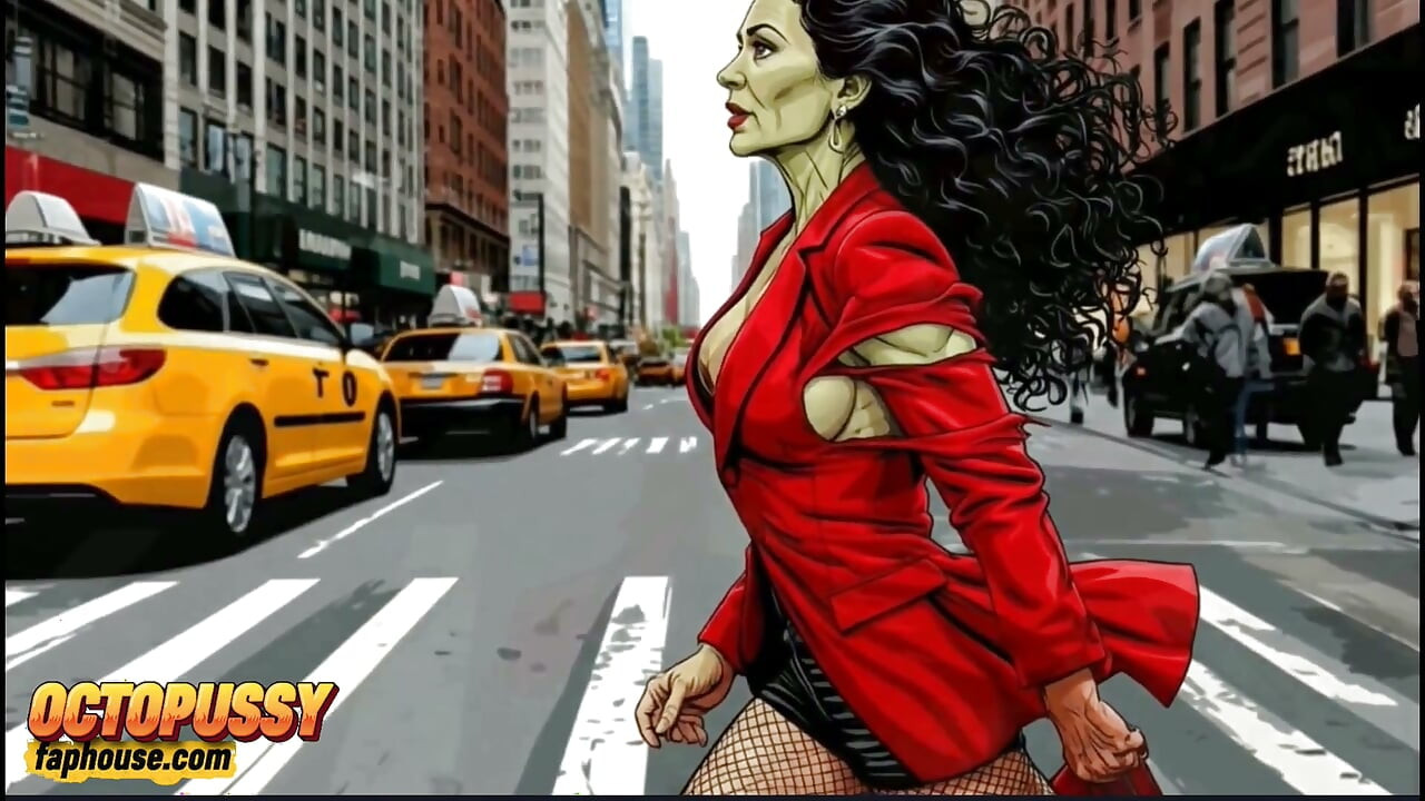 Horny Bitch Gets Her Dose of Sexual Pleasure in a Taxi. Cartoon Comic