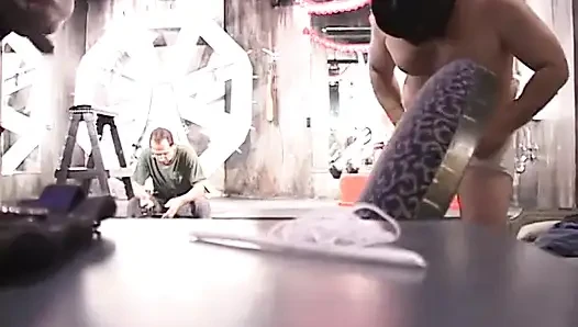 Behind the scenes footage of porn stars in action