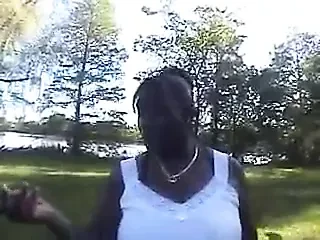 Public double cock sucking in the park.