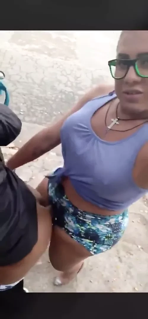 Shemale Fucks Guy Outdoors