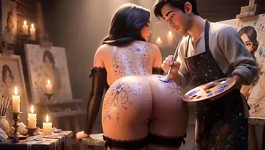 Obedient Curvy Muse Private Art Session (AI generated)