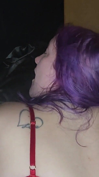 Key moment from "Fuck and creampie for purple haired slut in sexy lingerie P2 - Mama_Foxx94"