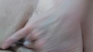 Pussy full of sperm and clitoris jerking