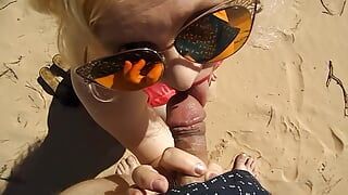 Blowjob on beach