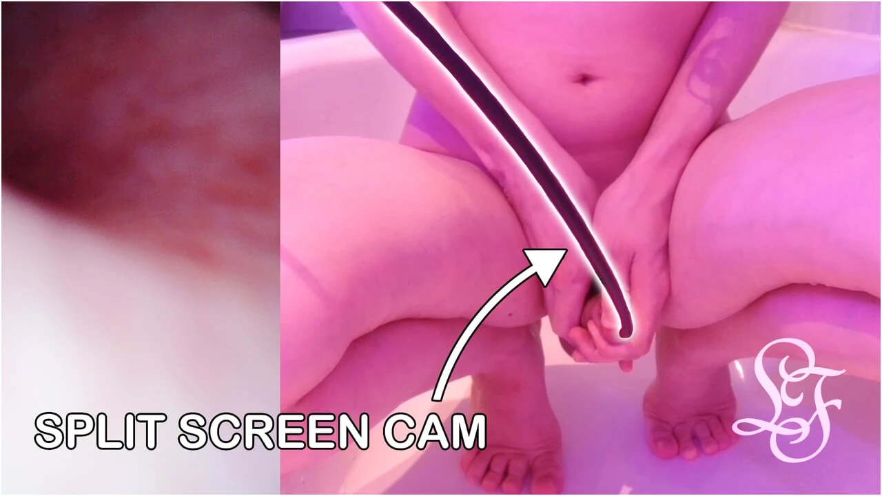 Endoscope POV inflated Bladder – Pissing in the Bathub