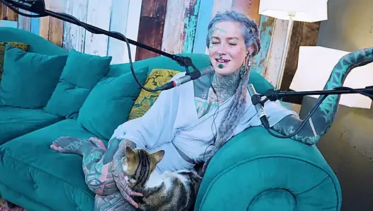 I talk about E - Empathy - ASMR podcast SFW talking goth skinny girl dreadlocks tattoo model inked girl