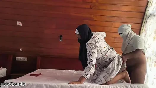 My friend's Hijab Muslim called me when she was alone at villa