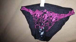 Cum on Black & Pink Floral Panties