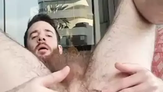 Hairy guy shows his smelly ass