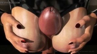 黒のラテックスの女性との3dセックス