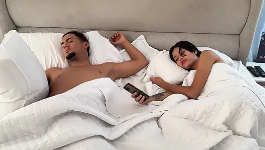 I fuck my cuckolded friend's wife hard, while we share a hotel room.