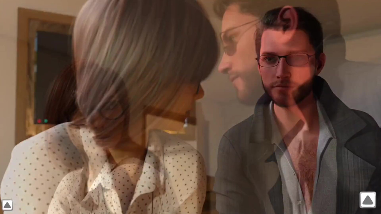 継母は隣人と遊びながら踊っている