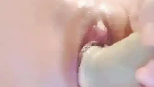 With Oil and Thick Dildo