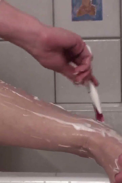 Slave eating her shaved off hair