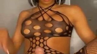 Tranny showing her dick