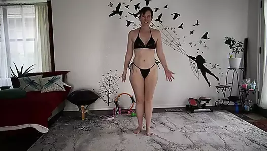 Aurora Willows Working out in black bikini gift from a fan