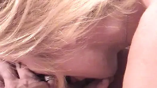 2 Blonde Babes Sharing One Loaded Pecker