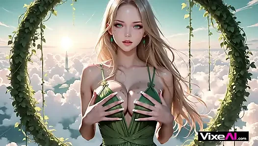 Blonde Hottie Spread in Petals, Fucked Deep and Cum Soaked AI Generated
