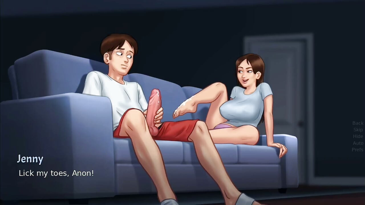 Debbie le da a la enorme polla monstruosa de Anon un trabajo de pie sorpresa - juego de saga de verano