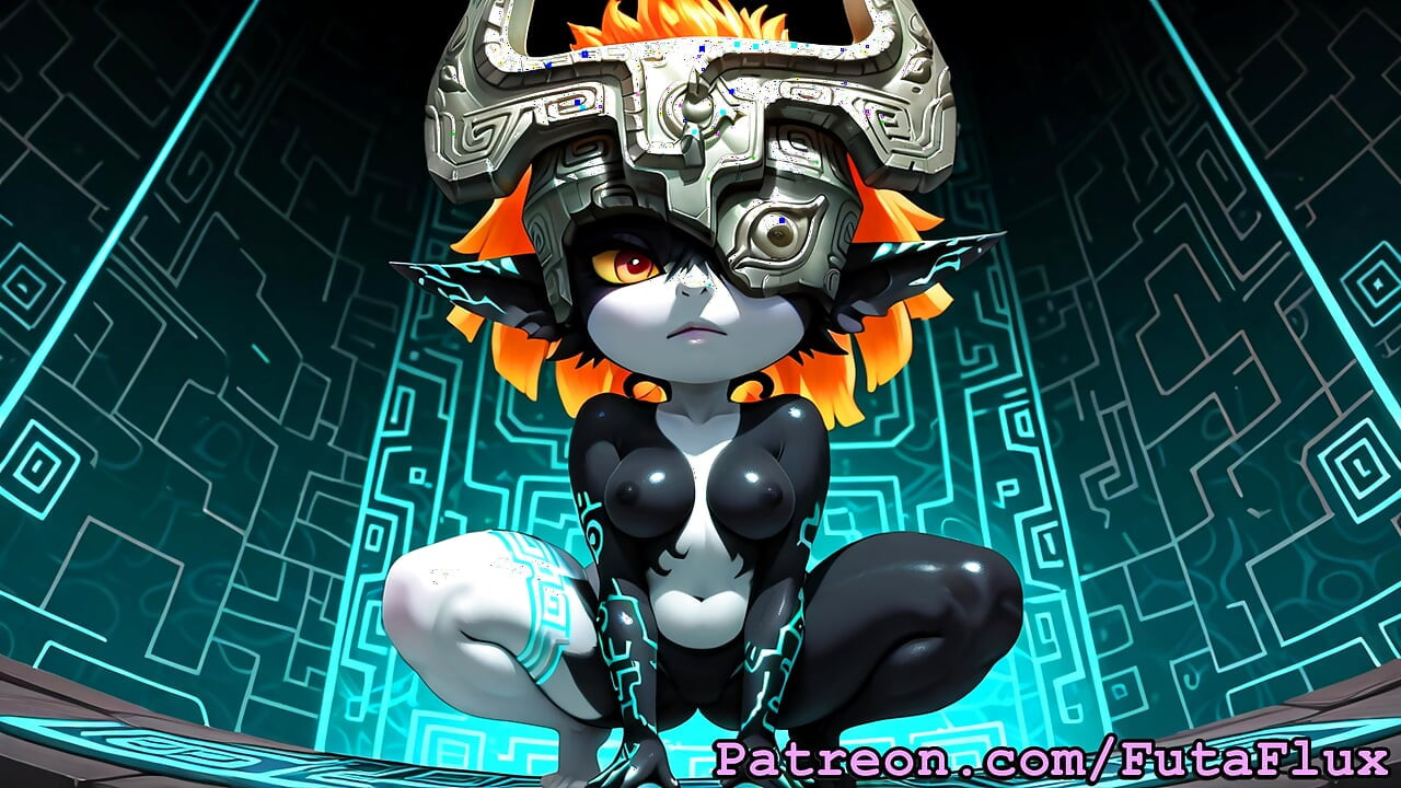 Futanari Midna จาก Zelda - ช่วยตัวเอง, ยิงน้ําเงี่ยน, ดูดควยตัวเอง
