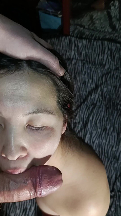 Night cock sucking and fucking in the mouth of my stepmom from korea | Clip 2