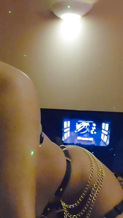 My whore gets down to licking my ass