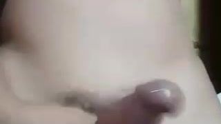 Ladyboy masturba su hermosa polla