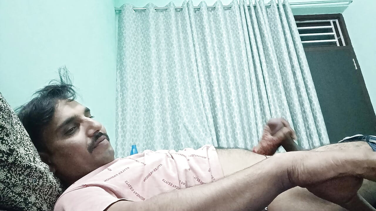 Indian police officer uncle get shower and masterbation show
