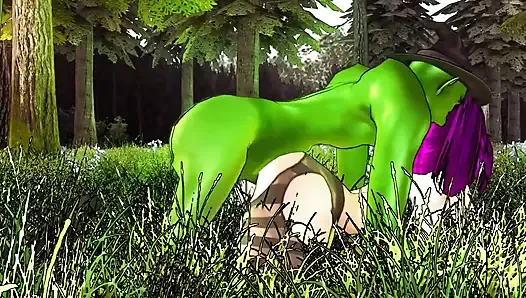 Kokoro se fait baiser brutalement par l’ogre Gobelin Monster - animation