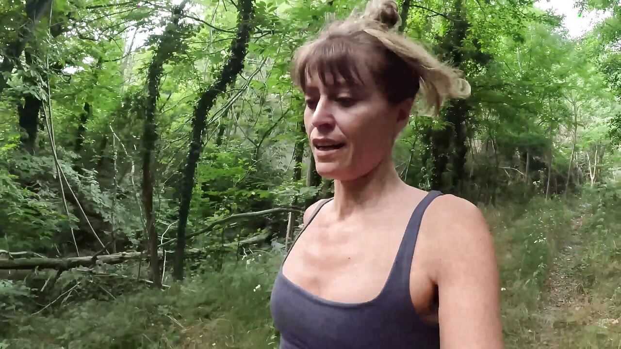 Caught accidentally pissing by stranger cyclist - MILF roughly fucked outdoor in the parking lot, squirt & facial