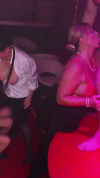 Key moment from "GERMAN BBW GRANNY SEDUCE YOUNGER STRIPPER TO FUCK HER"